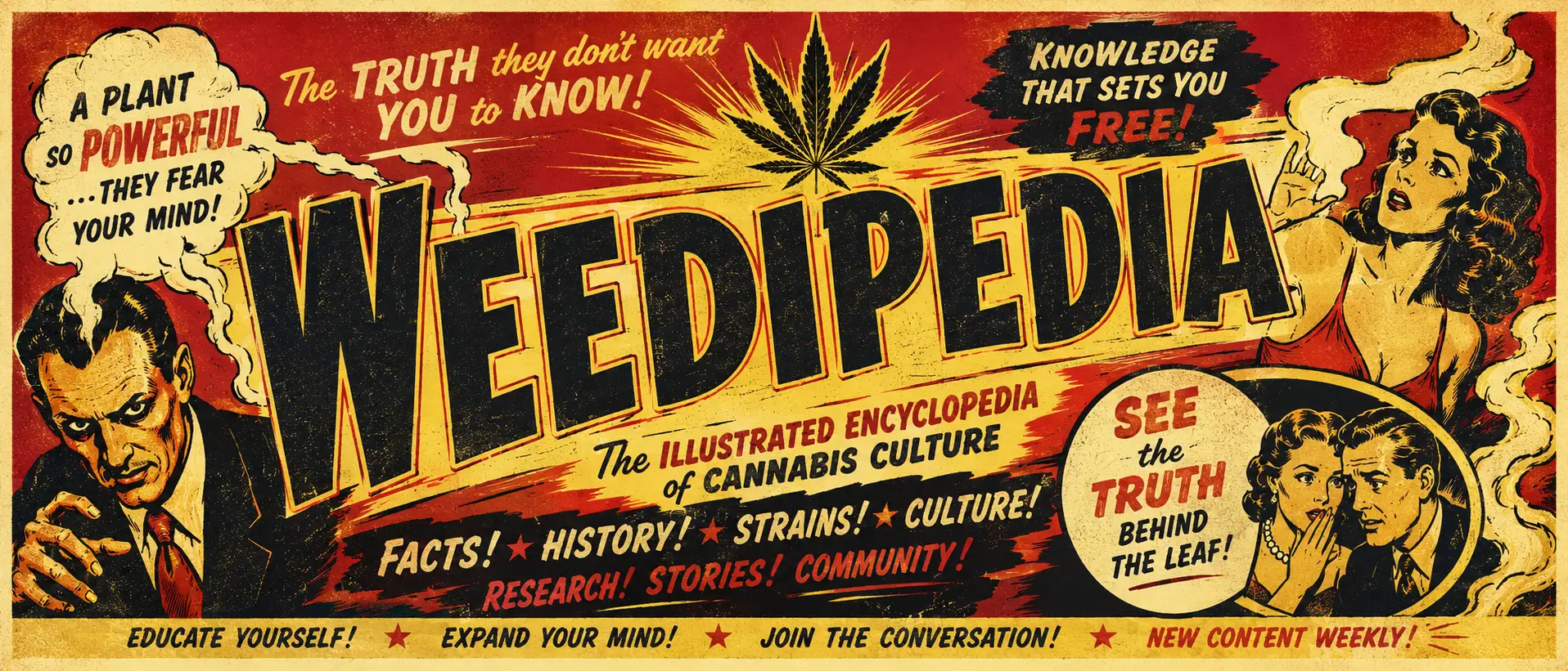 weedipedia vintage illustrated cannabis encyclopedia artwork